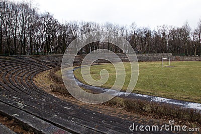 The stone bleachers at the stadium Stock Photo