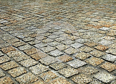 Stone block paving Stock Photo