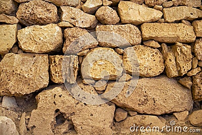 The stone blocks wall from the Mnajdra Temples, Malta Stock Photo