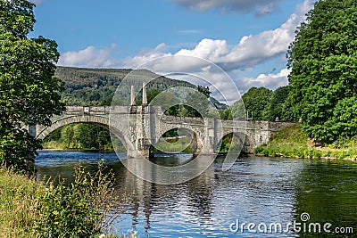 Stone bridge in aberfeldy, in Scotland. Stock Photo