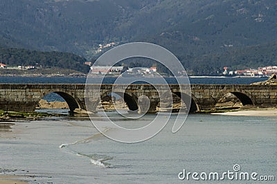 Stone bridge to cross Stock Photo