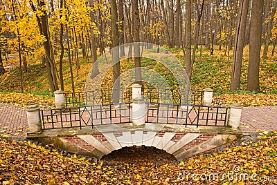 The stone bridge in Tsaritsyno, Moscow, Russia Stock Photo