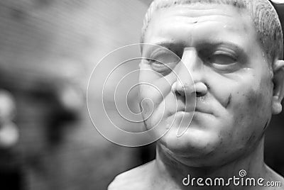 Stone bust of the National Museum of Roman Art MÃ©rida Editorial Stock Photo