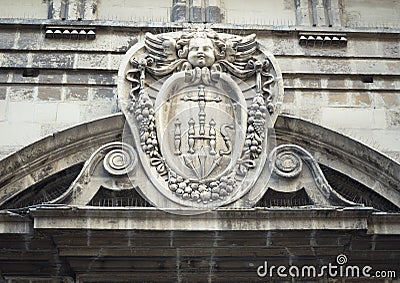 Stone Carved Architecture Details. Maltese Sacred Architecture Stock Photo