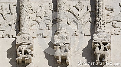 Stone carving. St Demetrius Cathedral (1193-1197) Stock Photo