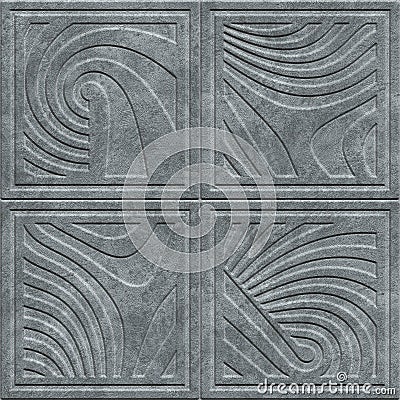 Stone carving texture with geometric pattern Cartoon Illustration