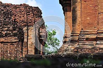 Stone castle in isan of thailand is the architecture culture old Stock Photo