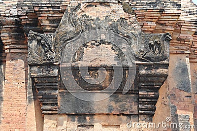 Stone castle in isan of thailand is the architecture culture old Stock Photo