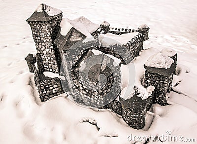 Stone castle with keep Stock Photo