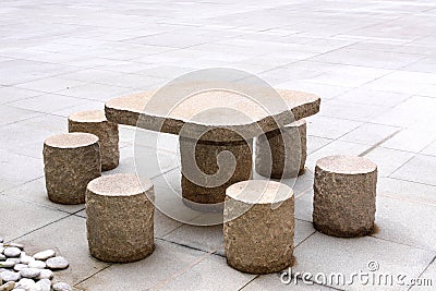 Stone Chair & Table Stock Photo