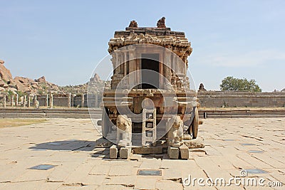 Stone Chariot at Vittala Temple, Hampi India Stock Photo