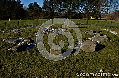 Stone Circle - Neolithic Circle in Dundee Stock Photo