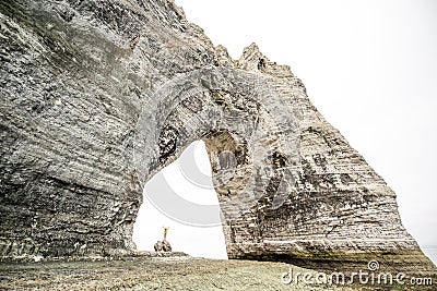 Stone cliff with a hall Stock Photo