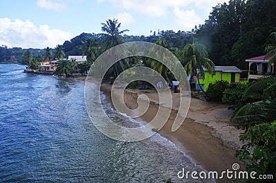 The stone coast. Dominica island Stock Photo