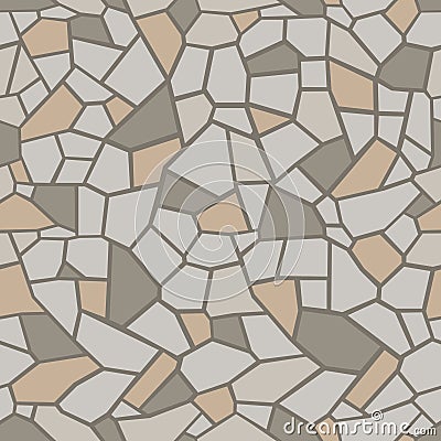 Stones colored background. Seamless mosaic tracery Cartoon Illustration