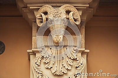 Stone column decor in close up Stock Photo