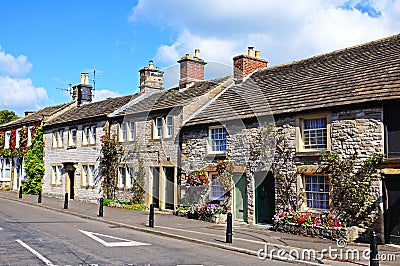 Stone cottages, Ashford-in-the-Water. Editorial Stock Photo