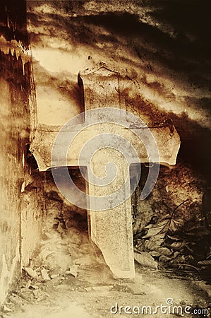 Stone cross Stock Photo