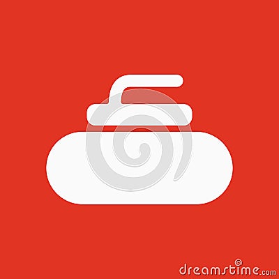 The stone for curling icon. Sport symbol. Flat Vector Illustration