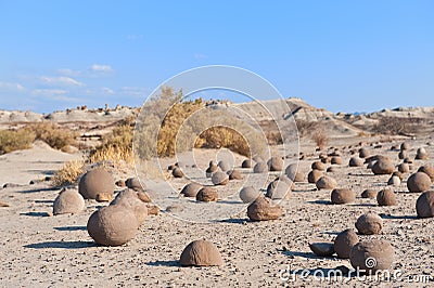 Stone desert in Ischigualasto, Argentina. Stock Photo