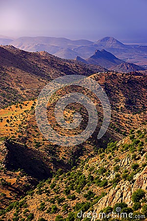 Stone desert - Morocco Stock Photo