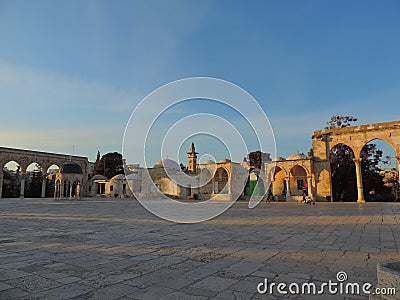 Stone entrances of the Al-Aqsa mosque, Jerusalem Editorial Stock Photo