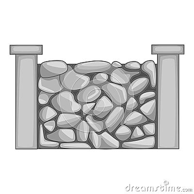 Stone fence icon monochrome Vector Illustration