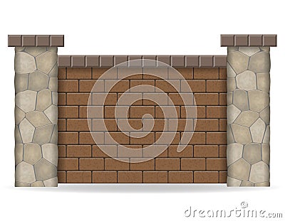 Stone fence vector illustration Vector Illustration