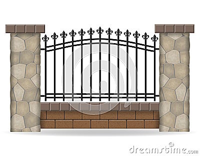 Stone fence vector illustration Vector Illustration