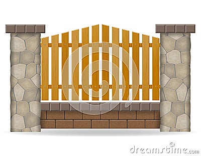 Stone fence vector illustration Vector Illustration