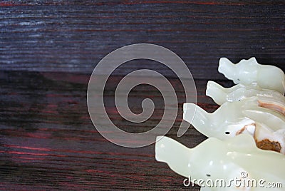 Stone figures of elephants handmade happiness ! Stock Photo