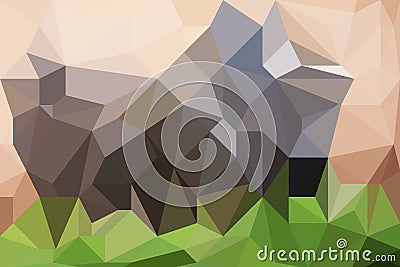 Stone and forest grass abstract geometric background texture. Stock Photo