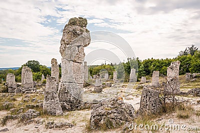 Stone Forest near Varna, Bulgaria. Pobiti Kamani Stock Photo