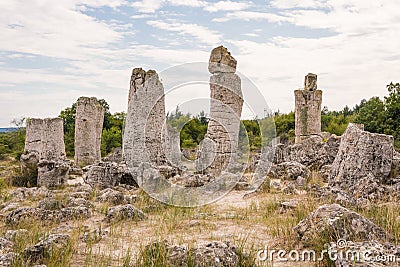 Stone Forest near Varna, Bulgaria. Pobiti Kamani Stock Photo