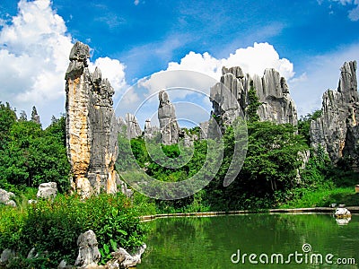 The stone forest scenic spot in kunming of China Stock Photo
