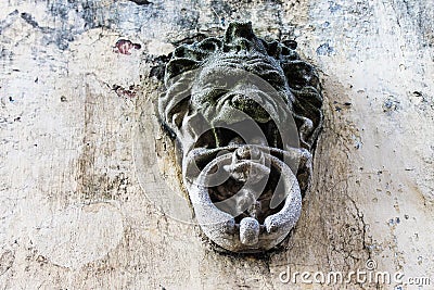 Stone Fountain Detail Architectural Europe Stock Photo