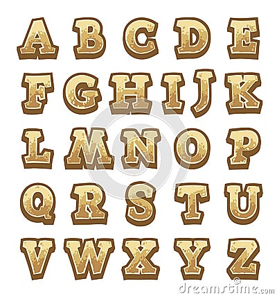 Stone game alphabet for user interfaces Vector Illustration