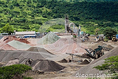 Stone Grading Quarry Production Editorial Stock Photo