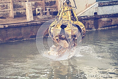 Stone grapple in action 3 Stock Photo