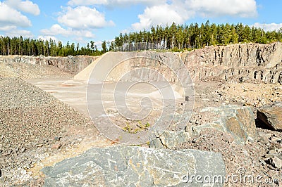 Stone and gravel quarry Stock Photo