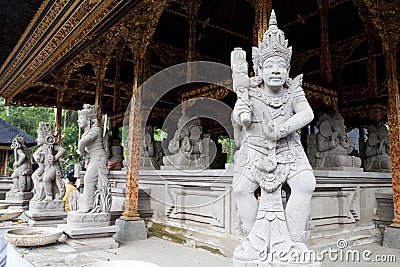 Stone Guardians at Tirtha Empul, Bali, Indonesia Stock Photo