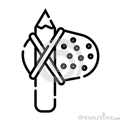 Stone hammer icon Cartoon Illustration