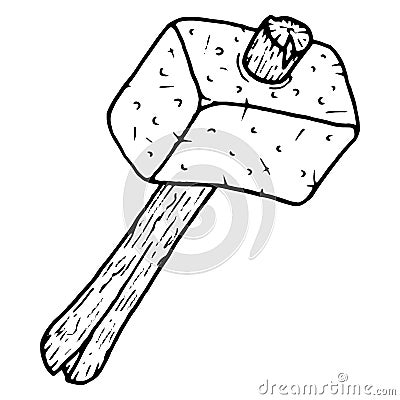 Stone hammer icon. Vector stone tool Vector Illustration