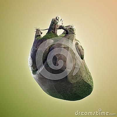 Stone heart Stock Photo