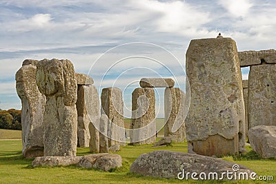 Stone henge view of standing stones at sunset. pagan light Editorial Stock Photo