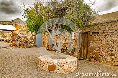 A stone house in the Canarian village Editorial Stock Photo