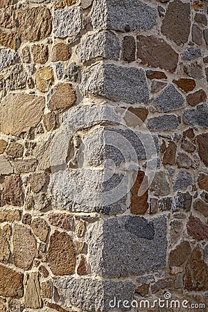Stone house wall corner at Tenedos Bozcaada Island by the Aegean Sea Stock Photo