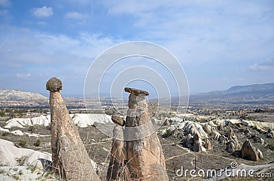 Stone houses in Goreme, Cappadocia. Countryside lifestyle. Stock Photo