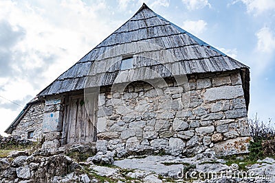Stone houses in Lukomir, remote village in Bosnia Stock Photo