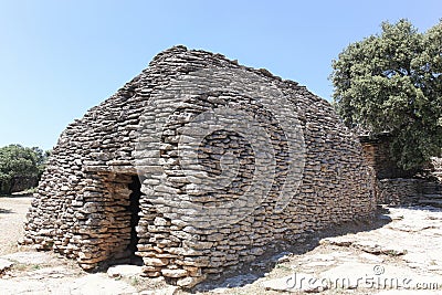 Stone hut in the Bories village in Provence, France Stock Photo